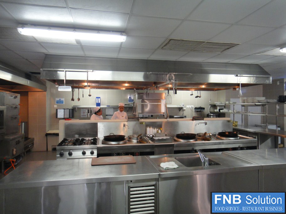 Mẫu khu bếp ga công nghiệp cho nhà hàng dự án của FNB Solutions